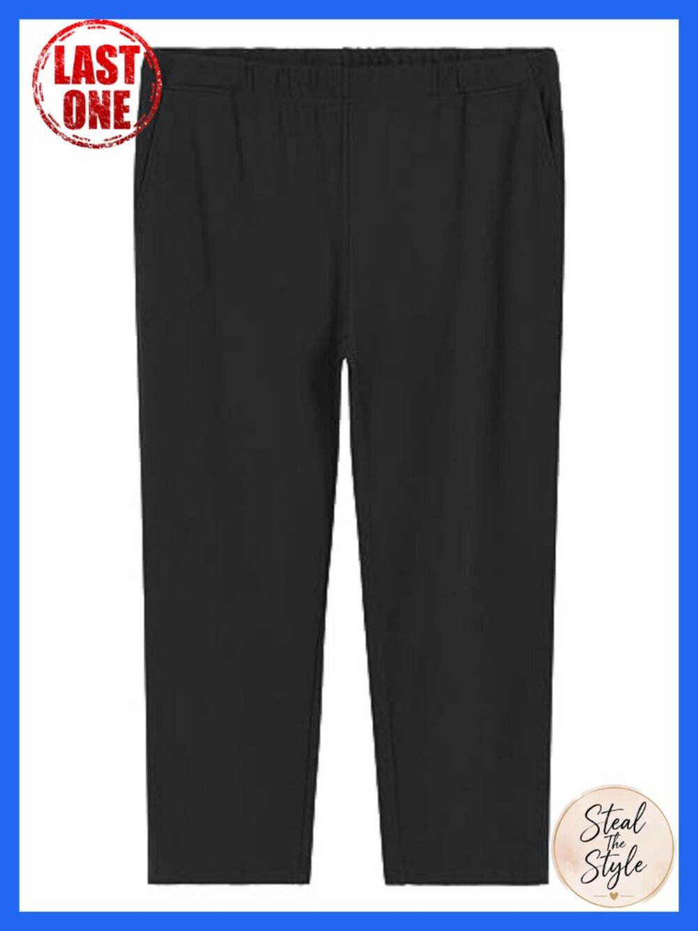 Plus Size Petite Knit Pants with Pockets Elastic Waist